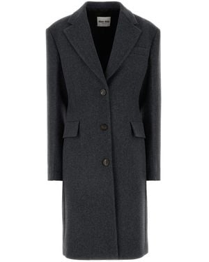 Miu Miu Virgin-Wool Coat - Black