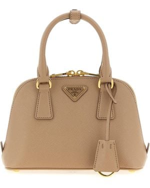 Prada Saffiano Handbag Hand Bags - Natural
