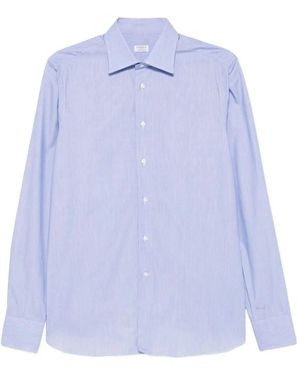 Borriello Thin Striped Cotton Shirt - Blue