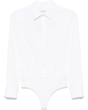 Max Mara Angora123 Popeline Body Shirt - White