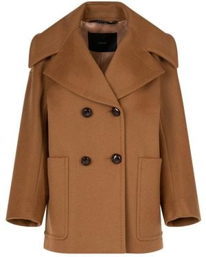 Max Mara Peacot Double-Breasted Coat - Brown