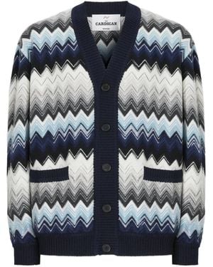 Missoni Cardigan Con Motivo Chevron-Uomo - Blu