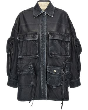 The Attico Fern Coats, Trench Coats - Black