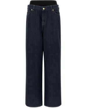 7 For All Mankind Banded Slouchy Wide Jeans - Blue