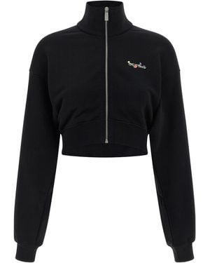 Off-White c/o Virgil Abloh Arrow Glass Flower Sweatshirt - Black