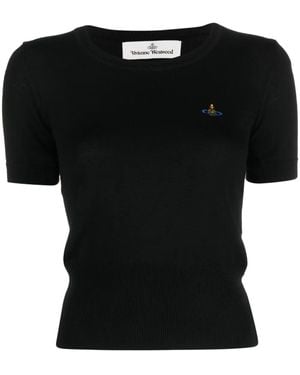 Vivienne Westwood Bea Knitted Short-Sleeved Top - Black