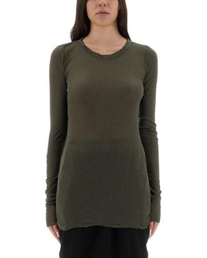 Rick Owens Rib Ls T Shirt-Donna - Verde