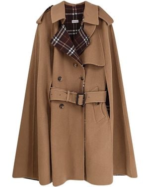 Burberry Belmont Virgin Wool Cape - Brown