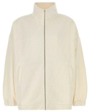 Fendi Ivory Polyester Blend Sweatshirt - Natural