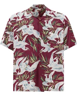 Sun Surf White Egret Shirts - Red