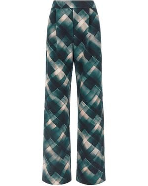 Dries Van Noten Hartia Tris Pantaloni Verde-Donna