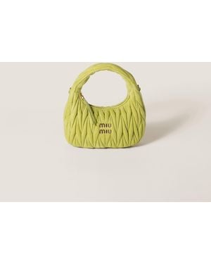 Miu Miu Wander Matelassé Suede Bag - Yellow