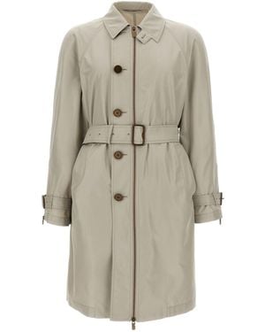 Burberry Car Coat Silk - Natural
