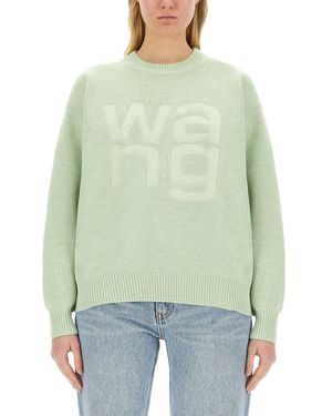 T By Alexander Wang Logo-Embellished T-Shirt - Green