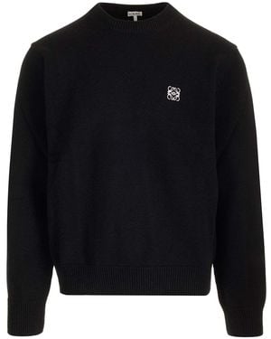 Loewe Crew-neck Jumper Knitwear Black - Blue