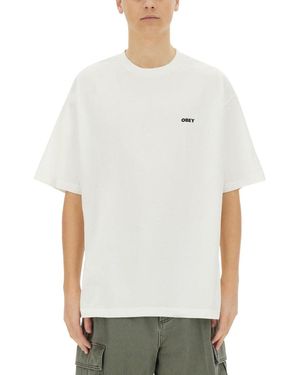 Obey "Icon Face" T-Shirt-Uomo - Bianco
