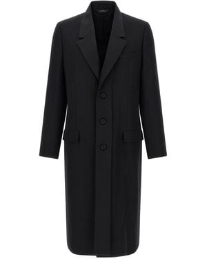 Fendi Crepe Wool Coat - Black