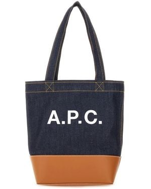 A.P.C. Axel Small Tote Bag - Blue