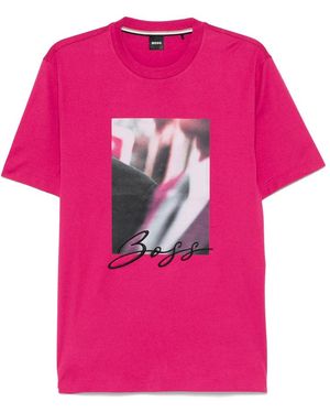 BOSS T Shirt Cotone-Uomo - Rosa