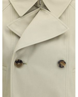 Burberry Sage Polyester Blend Trench Coat - Natural