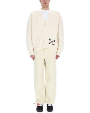 Off-White c/o Virgil Abloh Arrow Stitch Cardigan - White
