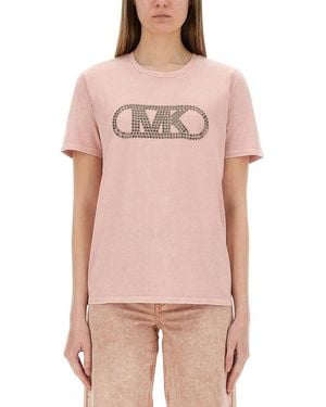 Michael Kors T-Shirt With Logo-Donna - Rosa