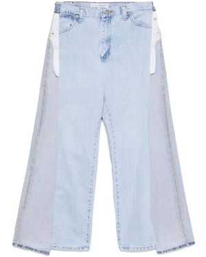 E.L.V. Denim Jeans Wide-Leg Jeans-Donna - Blu