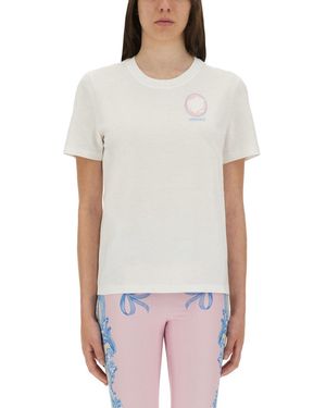 Versace Cameo Logo T-Shirt-Donna - Bianco
