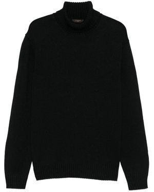 Zanone Wool Jumpers - Black