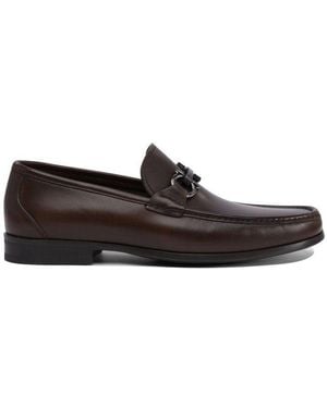 Ferragamo Leather Grandioso Loafers - Brown