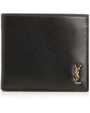 Saint Laurent Tiny Cassandre East/West Small Wallet Wallets - Black