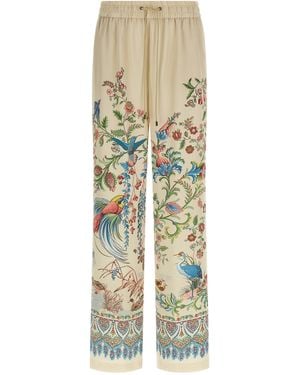 Etro Flora And Fauna Printed Trousers Pantaloni-Donna - Multicolore