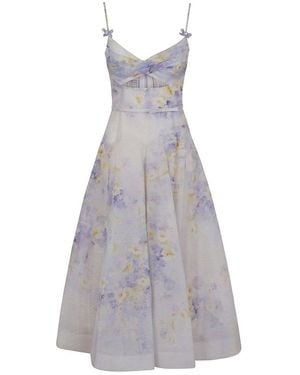 Zimmermann Crush Twist Front Midi Dress - White