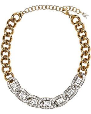 ネックレス・ペンダント AMINA MUADDI Collane Tennis Necklace White Crystals With Silver Base