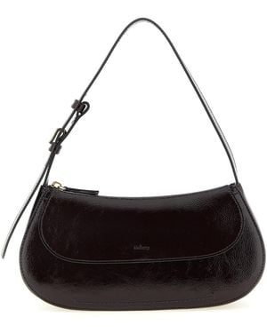 Mulberry Clovelly Shoulder Bags Purple - Black