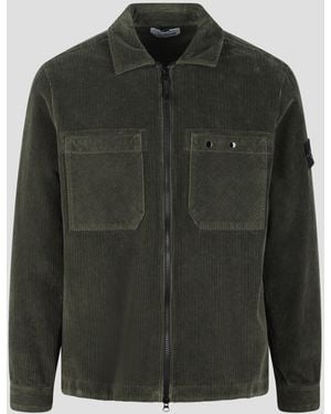 Stone Island Organic Cotton Corduroy Overshirt - Green