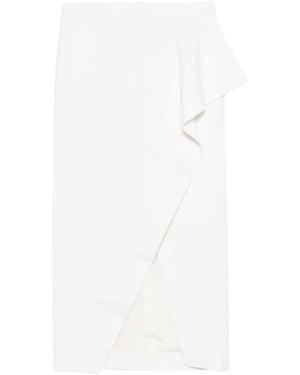 KHAITE Jaia Midi Skirt With Ruffles - White