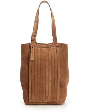 Golden Goose 24/7 North South Bag In Suede Crossbody Bags Brown