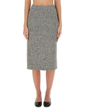 Tory Burch Tweed Skirt-Donna - Grigio