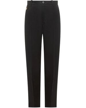 Versace Pants With Medusa Head Plaque - Black