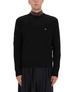 Vivienne Westwood Alex" Jersey With Logo-Uomo - Nero