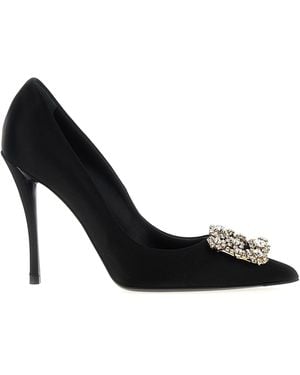 Roger Vivier Flower Strass Pumps - Black