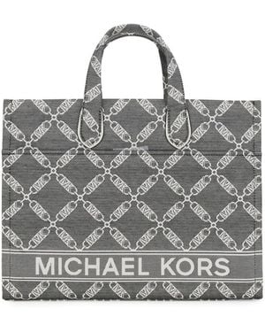 Michael Kors Large Gigi Logo Jacquard Tote Bag - Grey