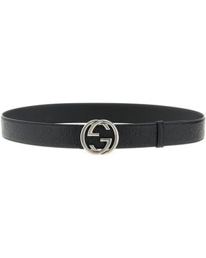 Gucci Incrocio Gg Belts - Black