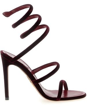 Rene Caovilla Cleo Sandals Bordeaux - Metallic
