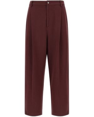Brunello Cucinelli Crop Trousers Bordeaux - Red