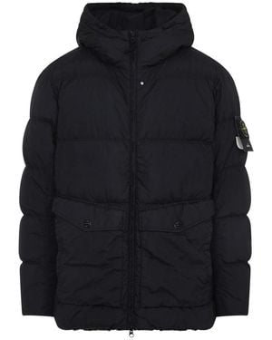 Stone Island Nylon Jackets - Black