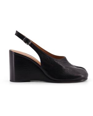 Maison Margiela Tabi Leather Court Shoes - Black