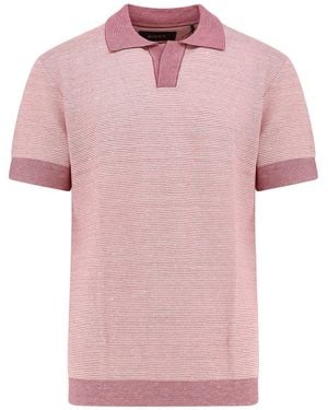 BOSS Parson Cotton, Linen And Silk Polo Shirt - Pink