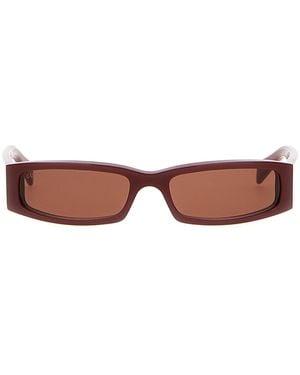 Gucci Rectangular Occhiali Da Sole Bordeaux-Uomo - Bianco